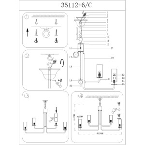 Подвесная люстра 35100 35112+6/C
