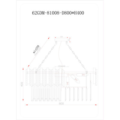 Подвесная люстра  62GDM-81008-800