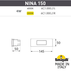 Встраиваемый светильник уличный Nina 6C1.000.000.BYJ1L