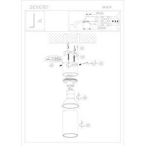 Спот TUBE DK2029-BG