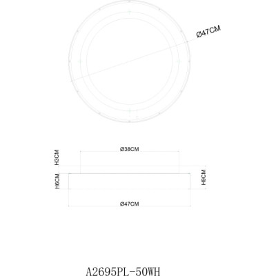Потолочный светильник  A2695PL-50WH